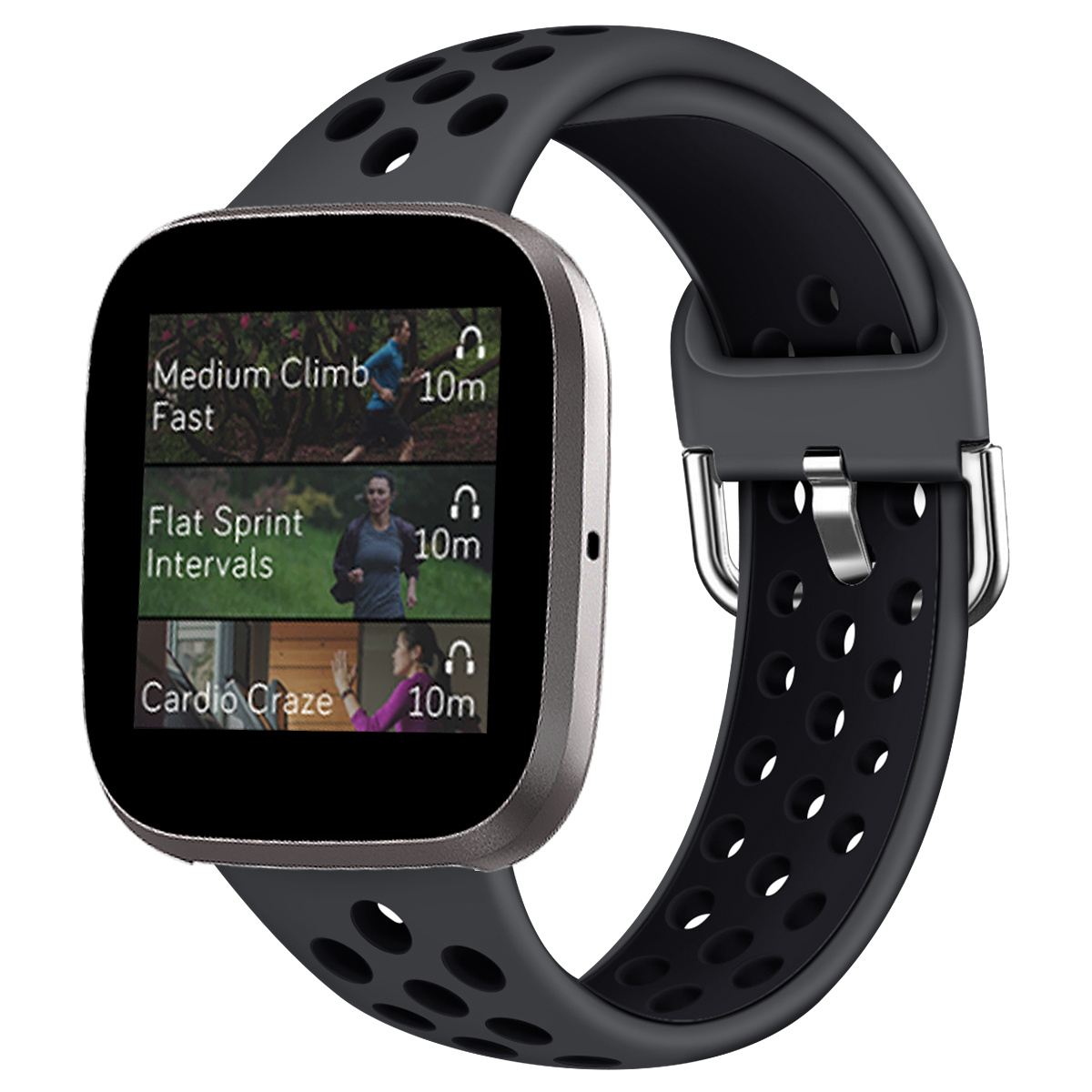 Fitbit Versa Sport Air Bandje - Zwart Zwart