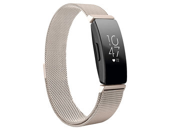 Fitbit Inspire HR Milanees Bandje - Champagne