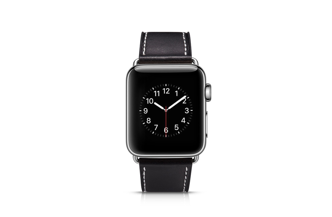 Apple Watch Leren Retro Bandje – Zwart