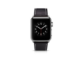 Apple Watch Leren Retro Bandje – Zwart