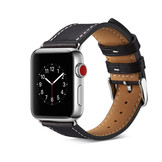 Apple Watch Leren Retro Bandje – Zwart