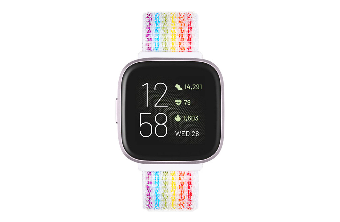 Fitbit Versa 2 Nylon Bandje - Regenboog