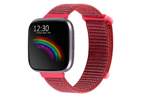 Fitbit Versa 2 Nylon Bandje - Rood