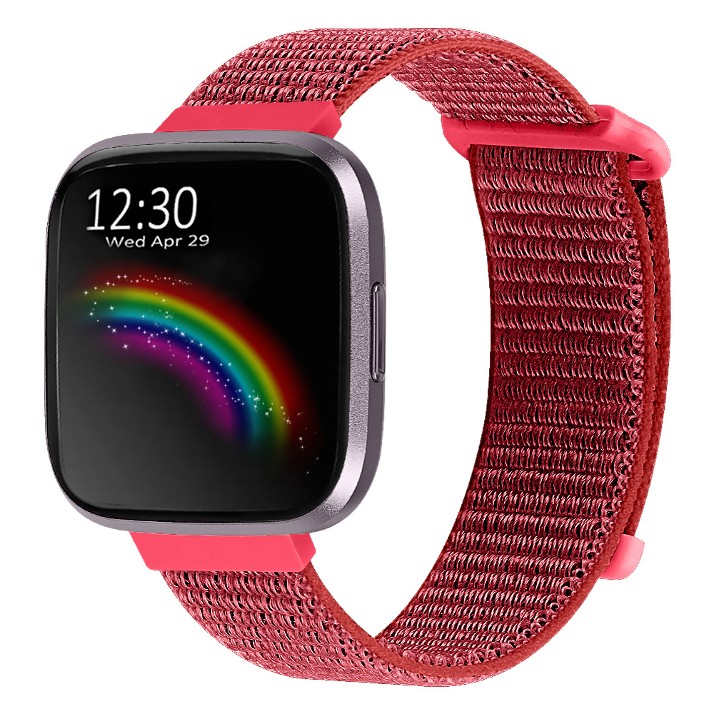 Fitbit Versa 2 Nylon Bandje - Rood