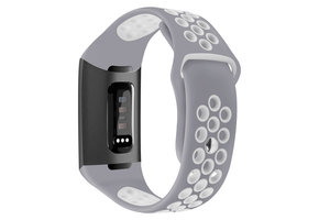 Fitbit Charge 3 / 4 Sport Air Bandje - Grijs/Wit