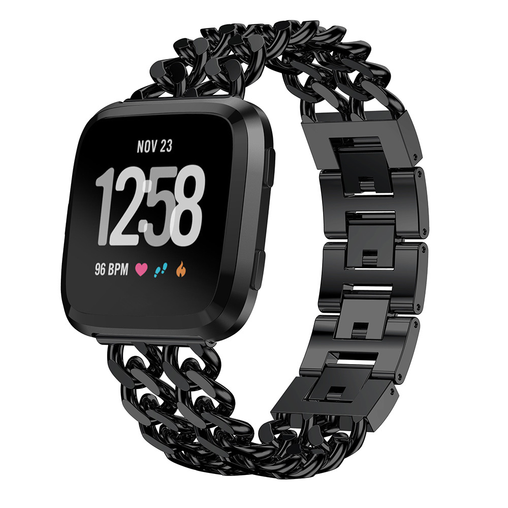 Fitbit Versa Gevlochten Schakel Band - Zwart