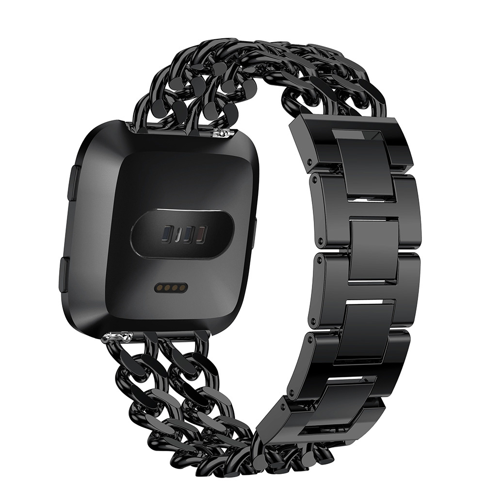 Fitbit Versa Gevlochten Schakel Band - Zwart