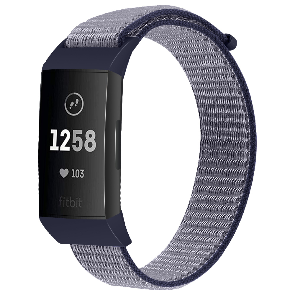 Fitbit Charge 3 / 4 Nylon Bandje - Blauw