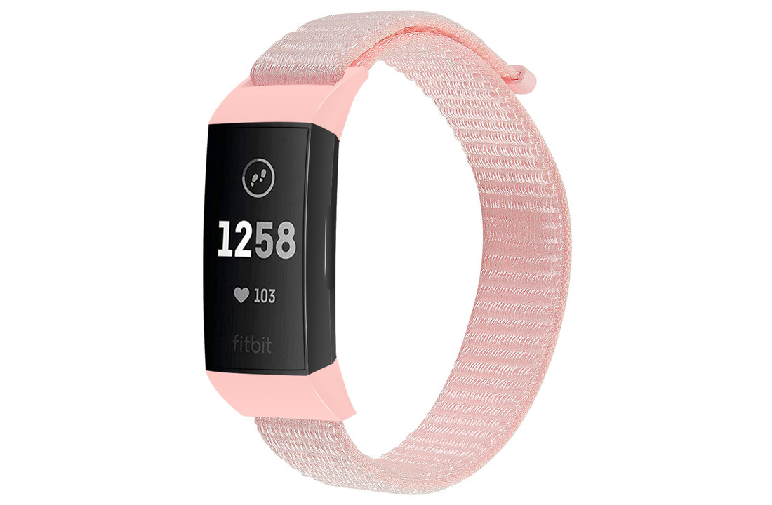 Fitbit Charge 3 / 4 Nylon Bandje - Roze