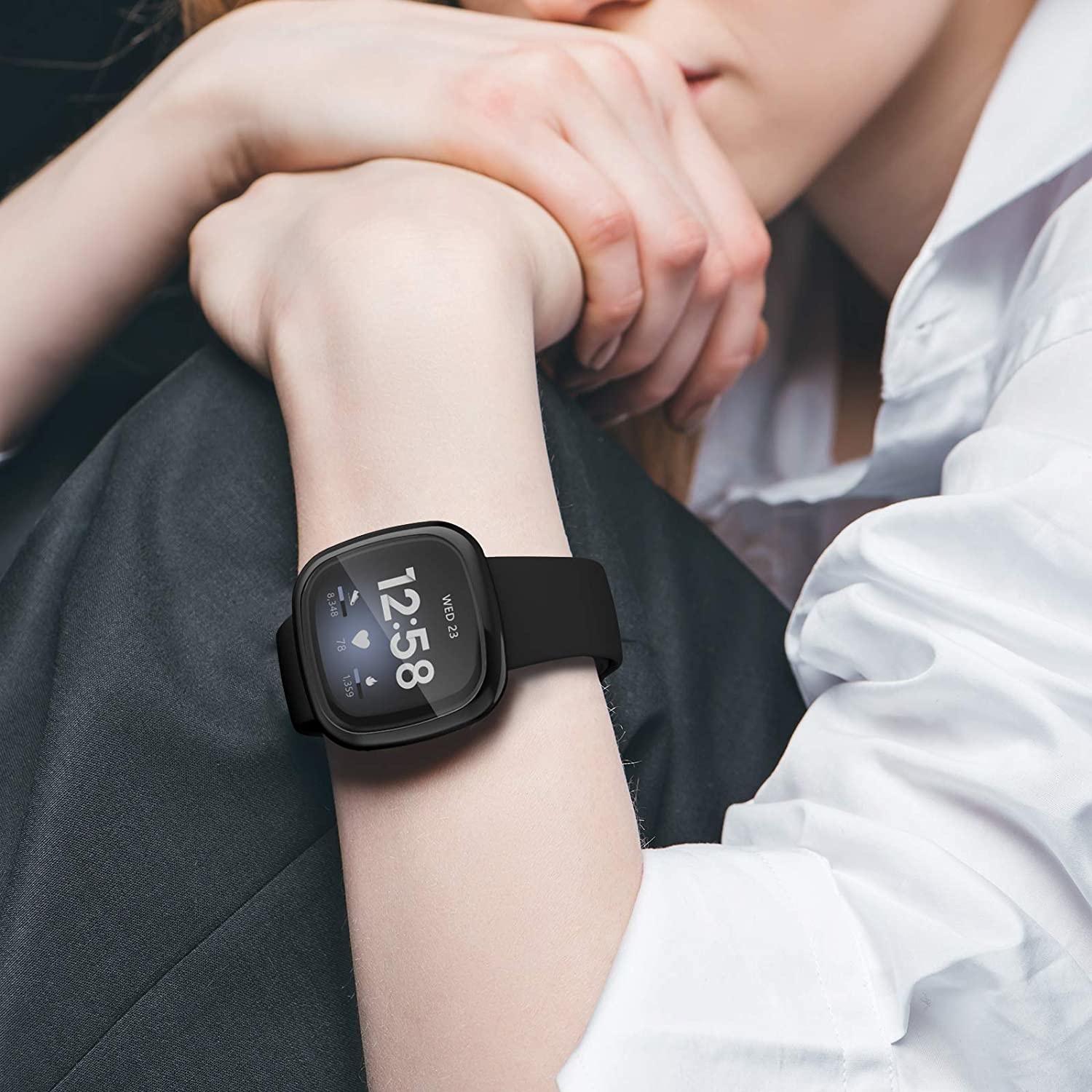 Fitbit Versa 3 (Sense) Hoesje - Zwart