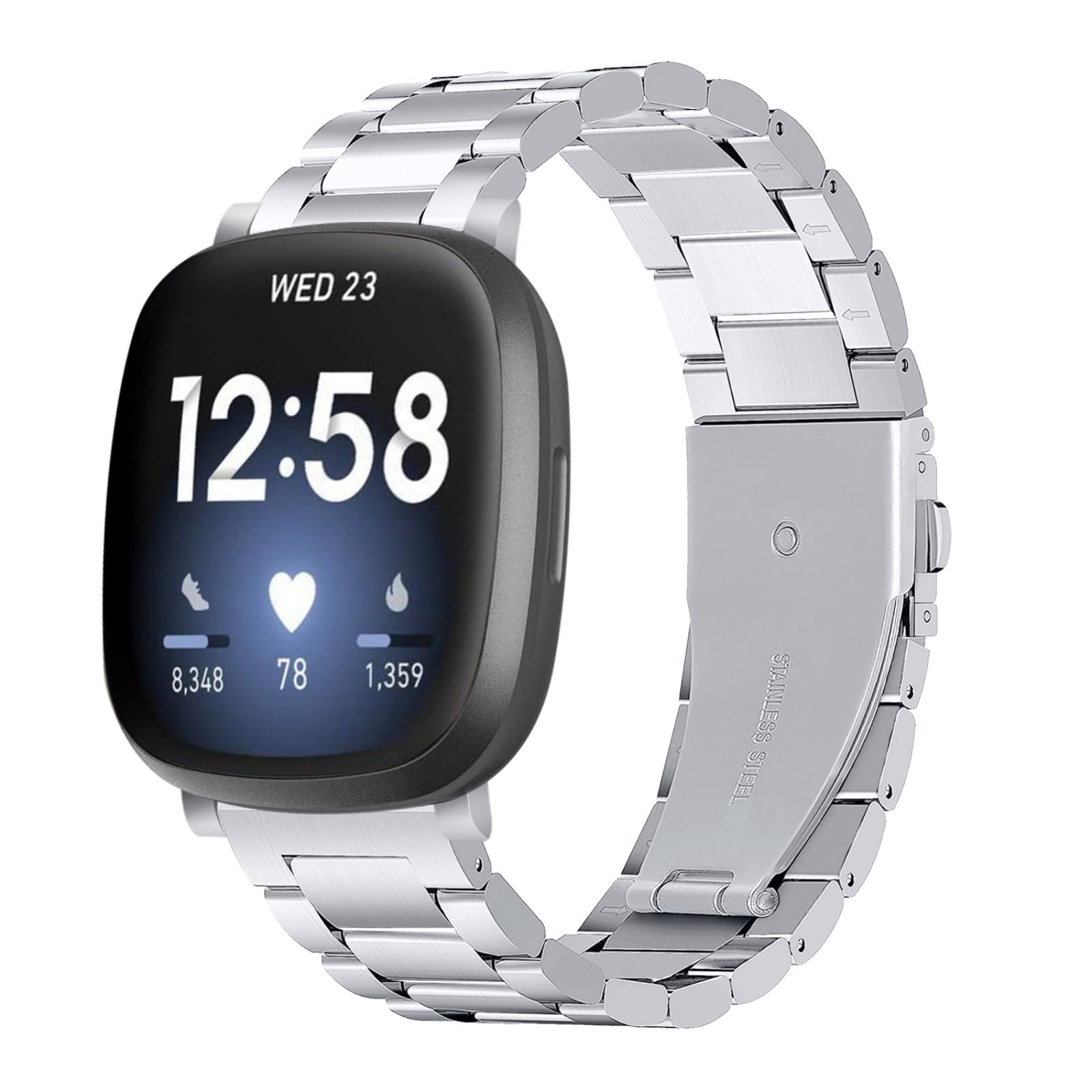 Fitbit Versa 3 / Sense Schakel Band - Zilver