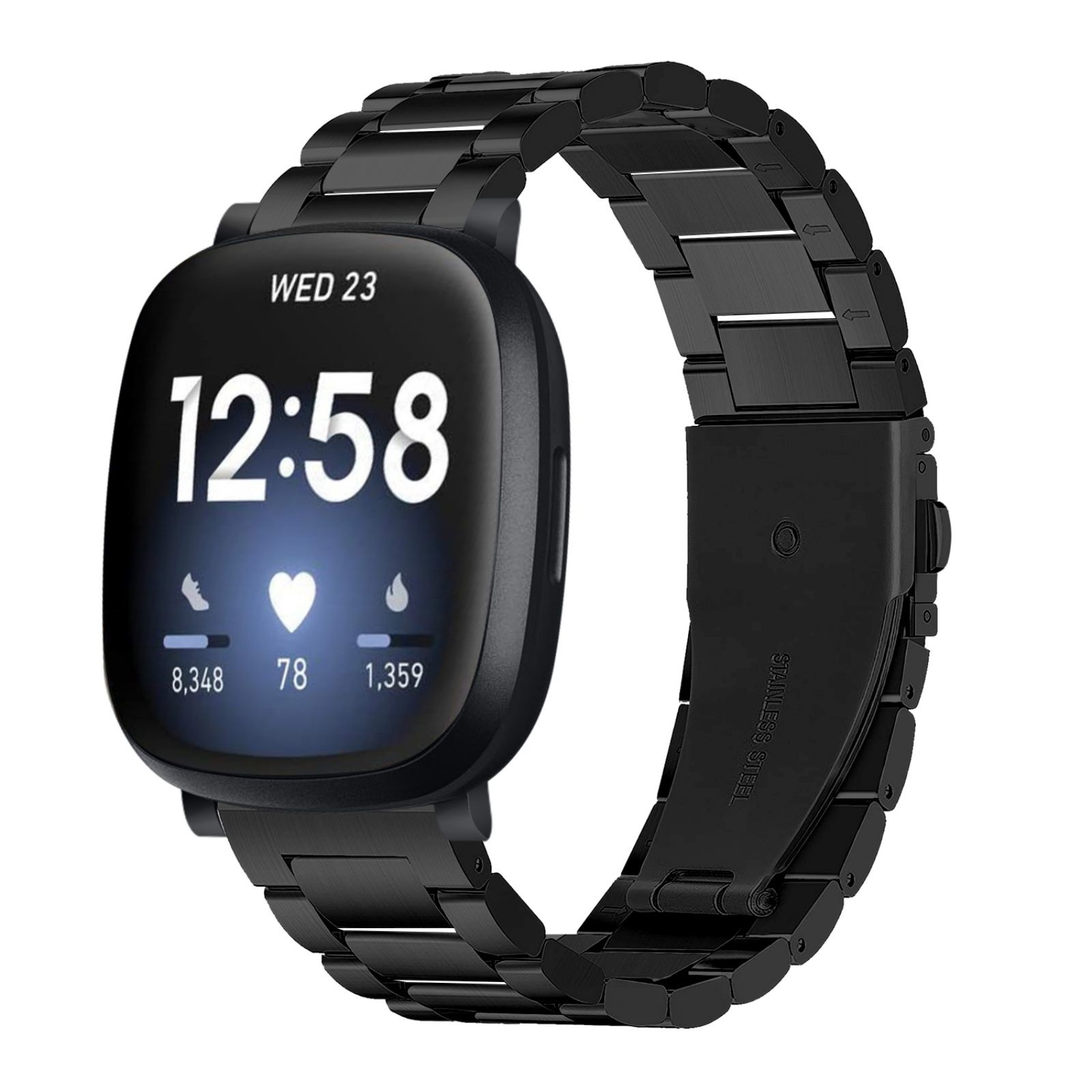 Fitbit Versa 3 / Sense Schakel Band - Zwart