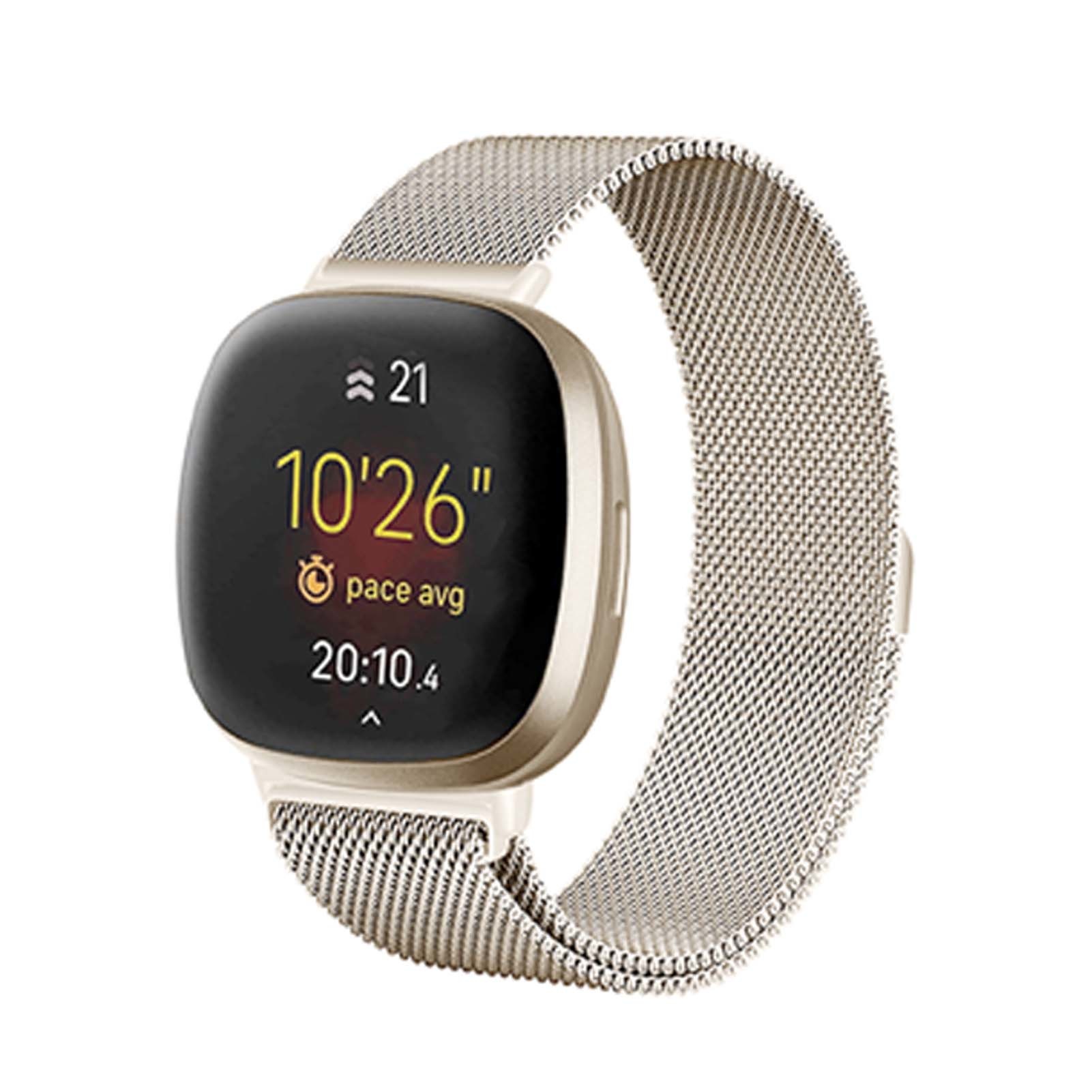 YONO Fitbit Versa 3 Bandje – Sense – Milanees – Champagne – Small