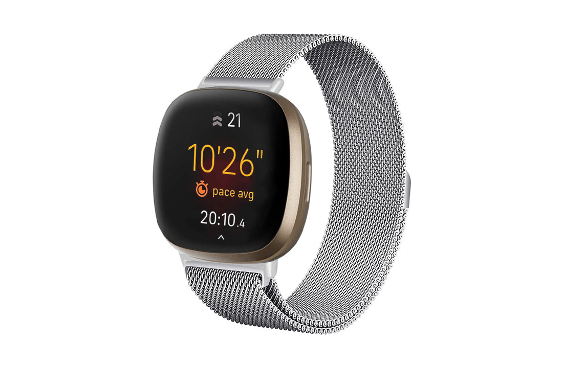 Fitbit Versa 3 / Sense Milanees Bandje - Zilver