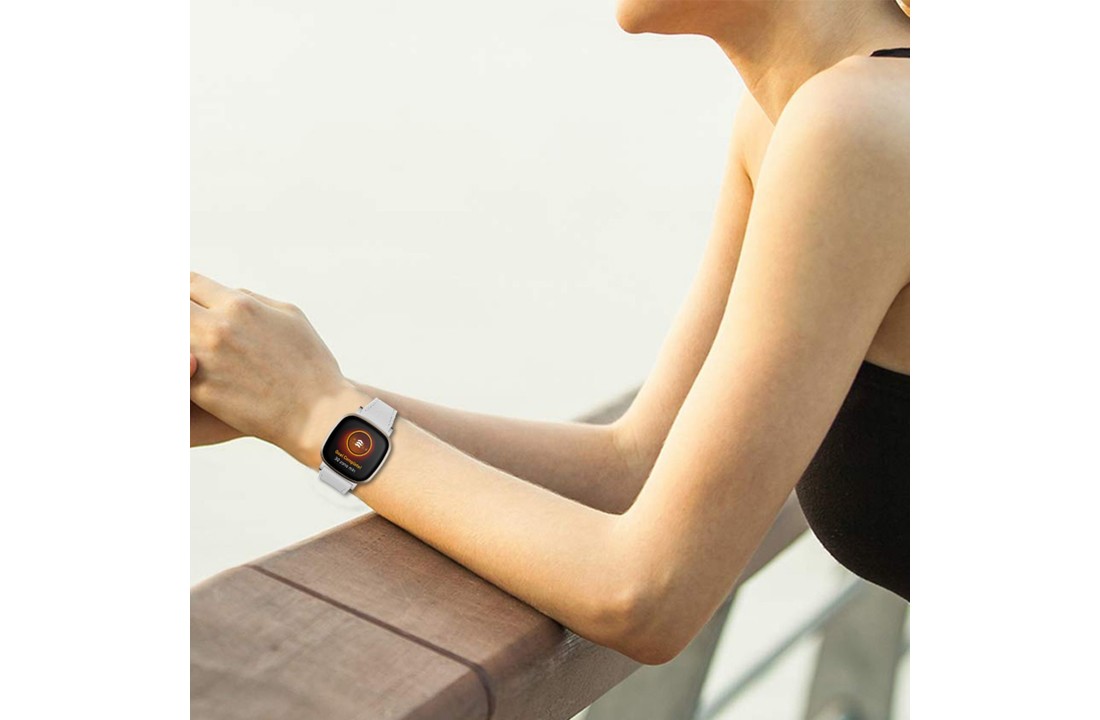 Fitbit Versa 3 / Sense Leer Bandje - Wit