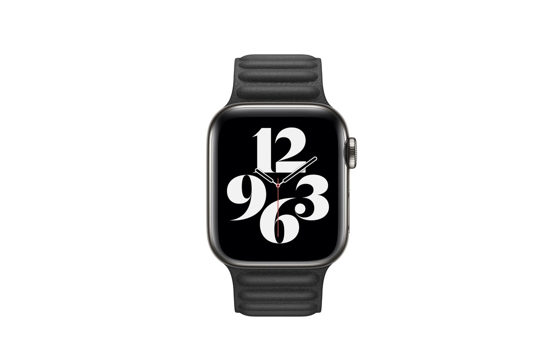Apple Watch Leer Link Bandje – Zwart