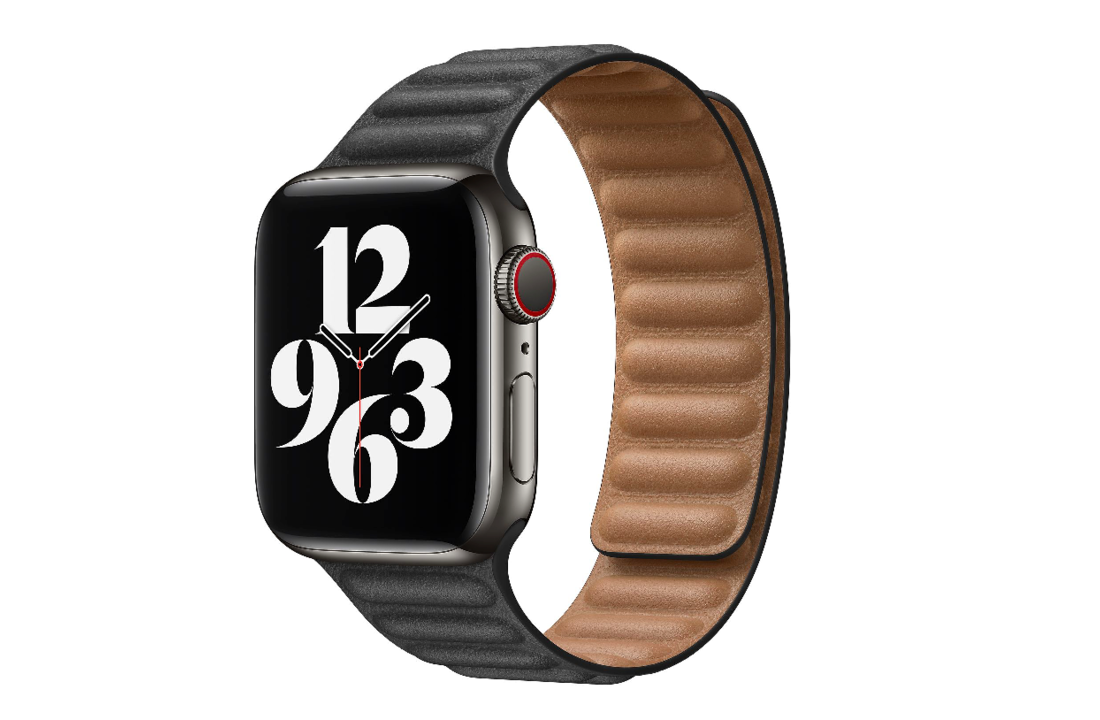 Apple Watch Leer Link Bandje – Zwart