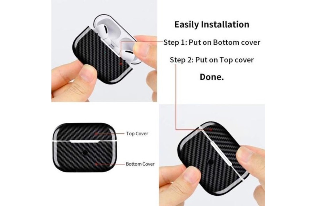 Apple AirPods Pro Hard Case - Carbon Hoesje – Zwart