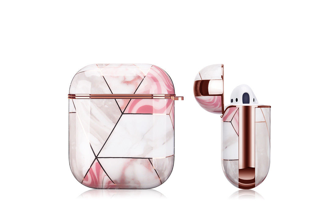 Apple AirPods Hard Case – Marmer Roze Wit