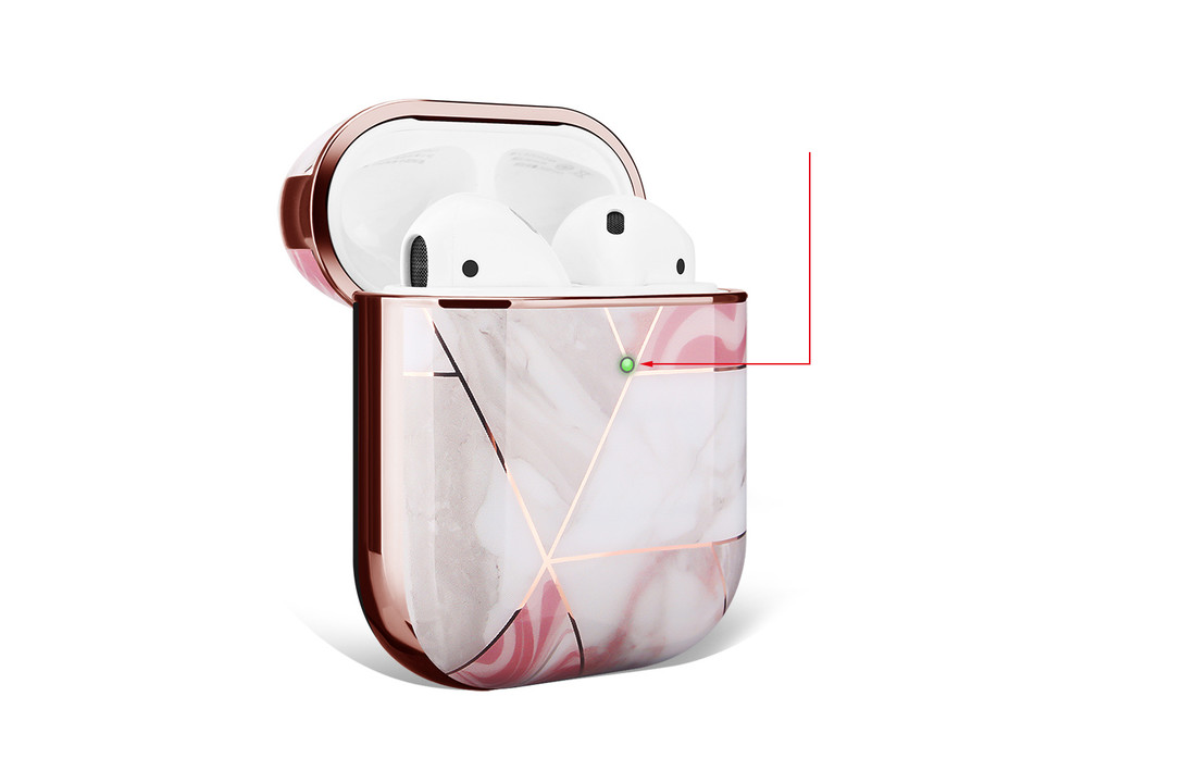 Apple AirPods Hard Case – Marmer Roze Wit