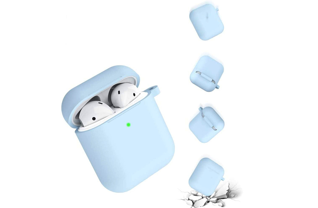 Apple AirPods Soft Case - Met Pluche Bol - Blauw