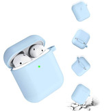 Apple AirPods Soft Case - Met Pluche Bol - Blauw
