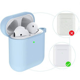 Apple AirPods Soft Case - Met Pluche Bol - Blauw