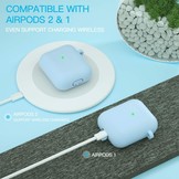 Apple AirPods Soft Case - Met Pluche Bol - Blauw