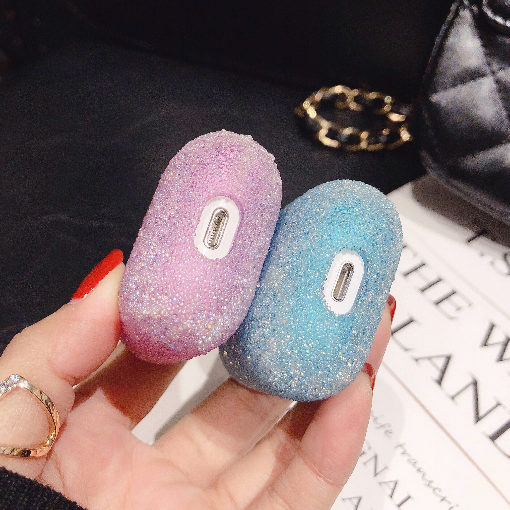 Apple AirPods Hard Glitter Case – Paars