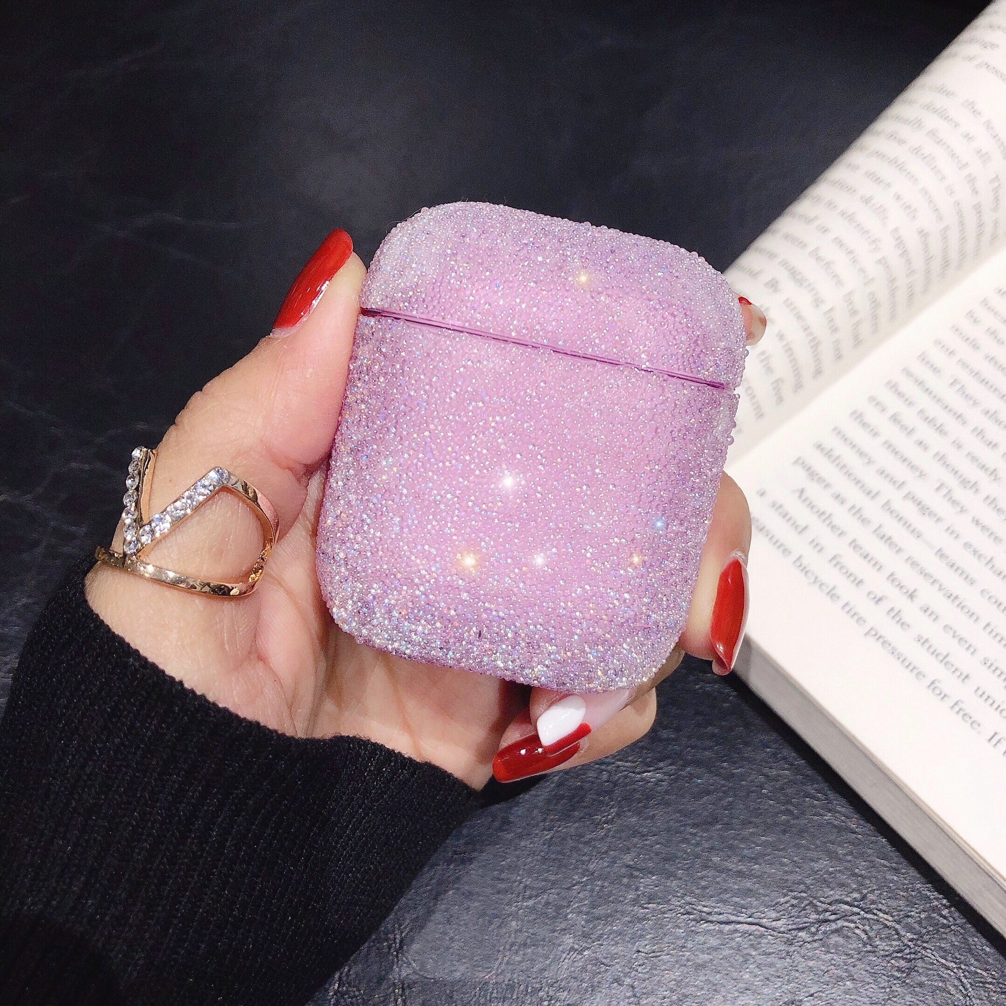 Apple AirPods Hard Glitter Case – Paars