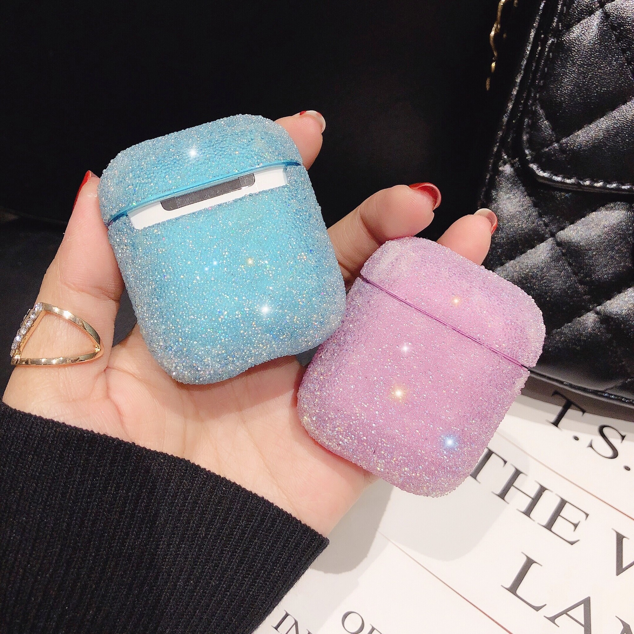 Apple AirPods Hard Glitter Case –Blauw