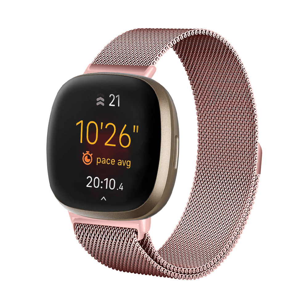 Fitbit Versa 3 / Sense Milanees Bandje - Roze