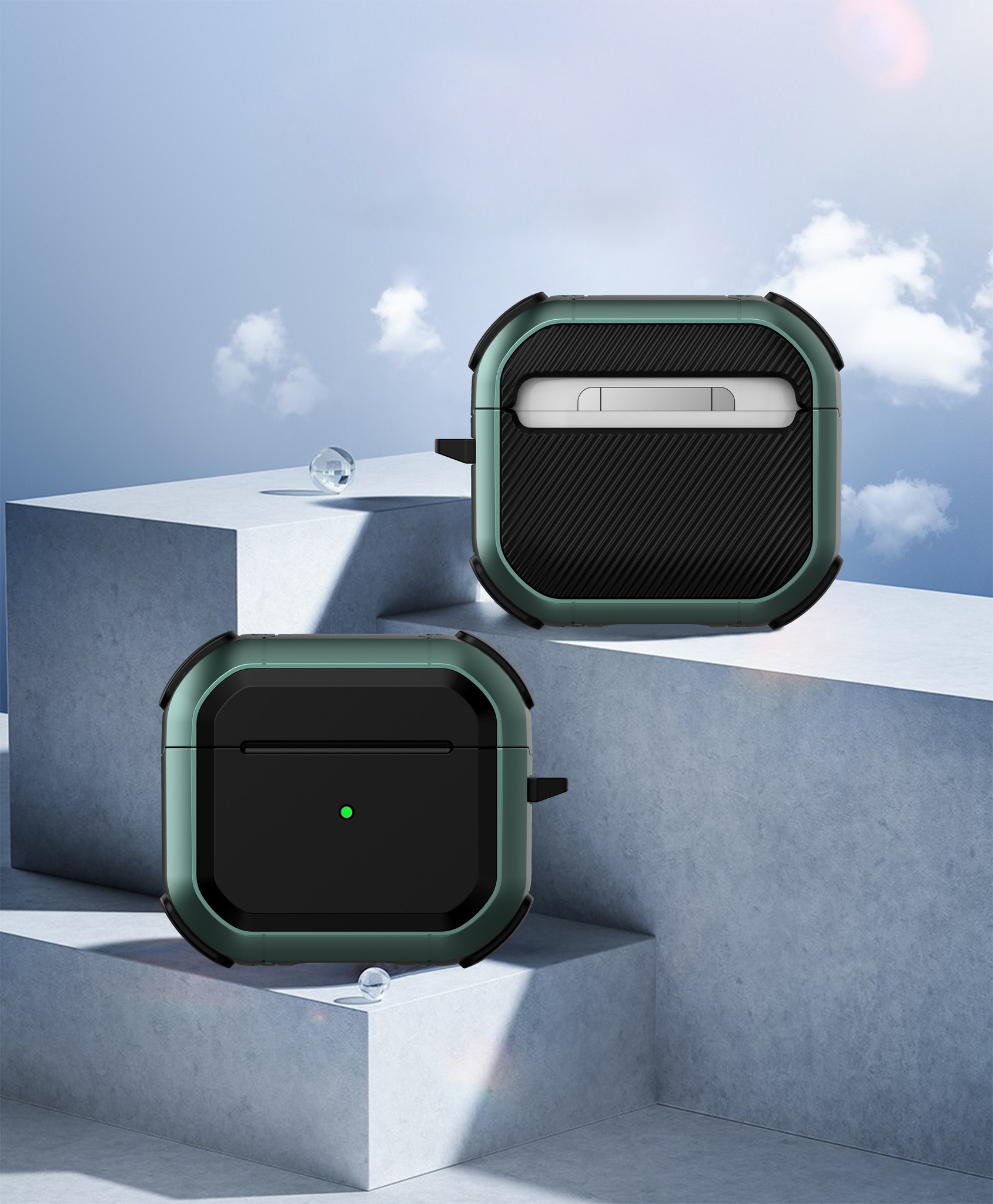 Apple AirPods Pro Hard Case - Armor Hoesje - Groen