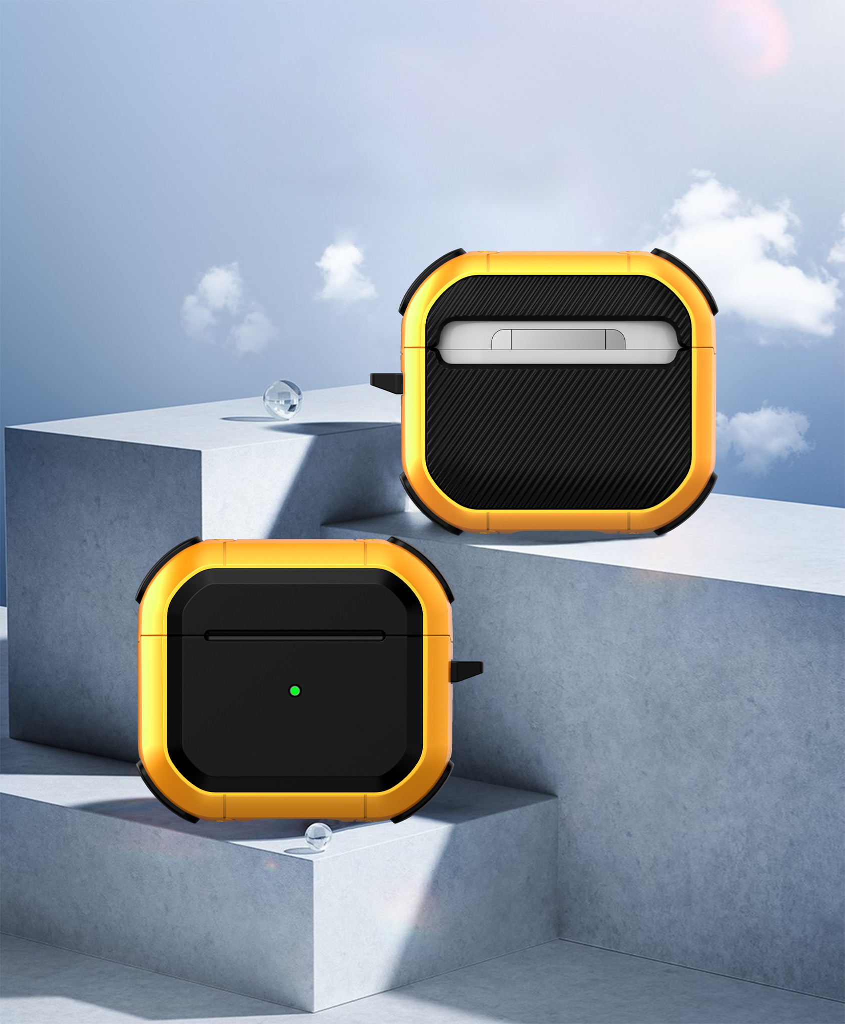Apple AirPods Pro Hard Case - Armor Hoesje - Geel