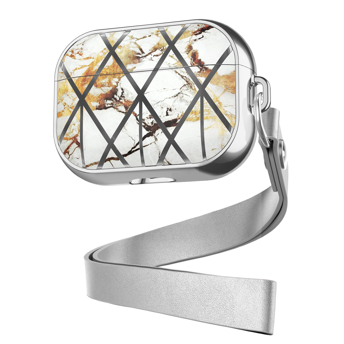 Apple AirPods Pro Hoesje - Hard Case - Marmer Zilver