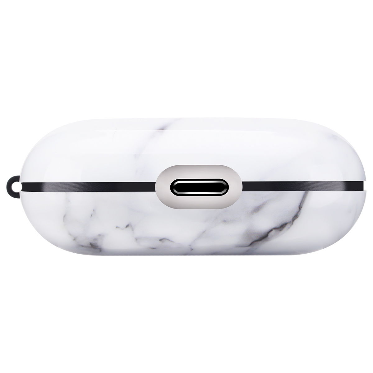Apple AirPods Pro Hard Case - Hoesje met Clip - Wit Marmer