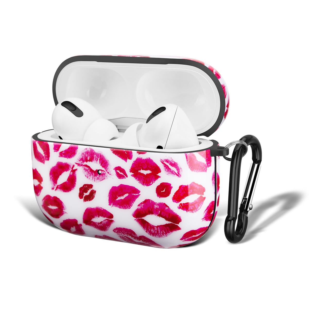Apple AirPods Pro Hard Case - Hoesje met Clip -Kusjes