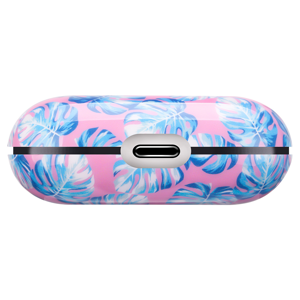Apple AirPods Pro Hard Case - Hoesje met Clip - Monstera Roze
