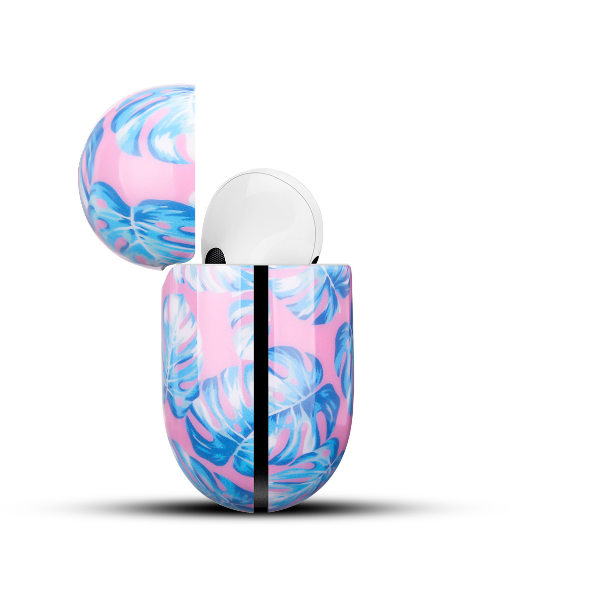 Apple AirPods Pro Hard Case - Hoesje met Clip - Monstera Roze
