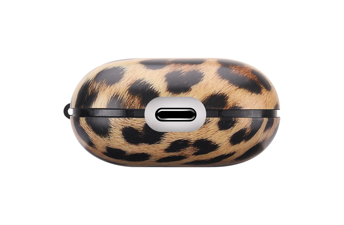 Apple AirPods 1 & 2 Hard Case - Hoesje met Clip - Leopard