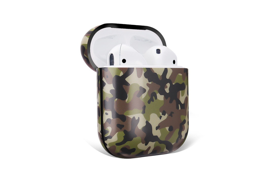 Apple AirPods 1 & 2 Hard Case - Hoesje met Clip - Army