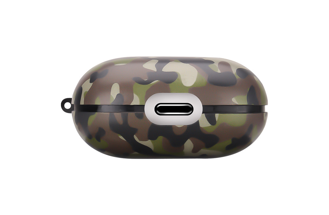 Apple AirPods 1 & 2 Hard Case - Hoesje met Clip - Army
