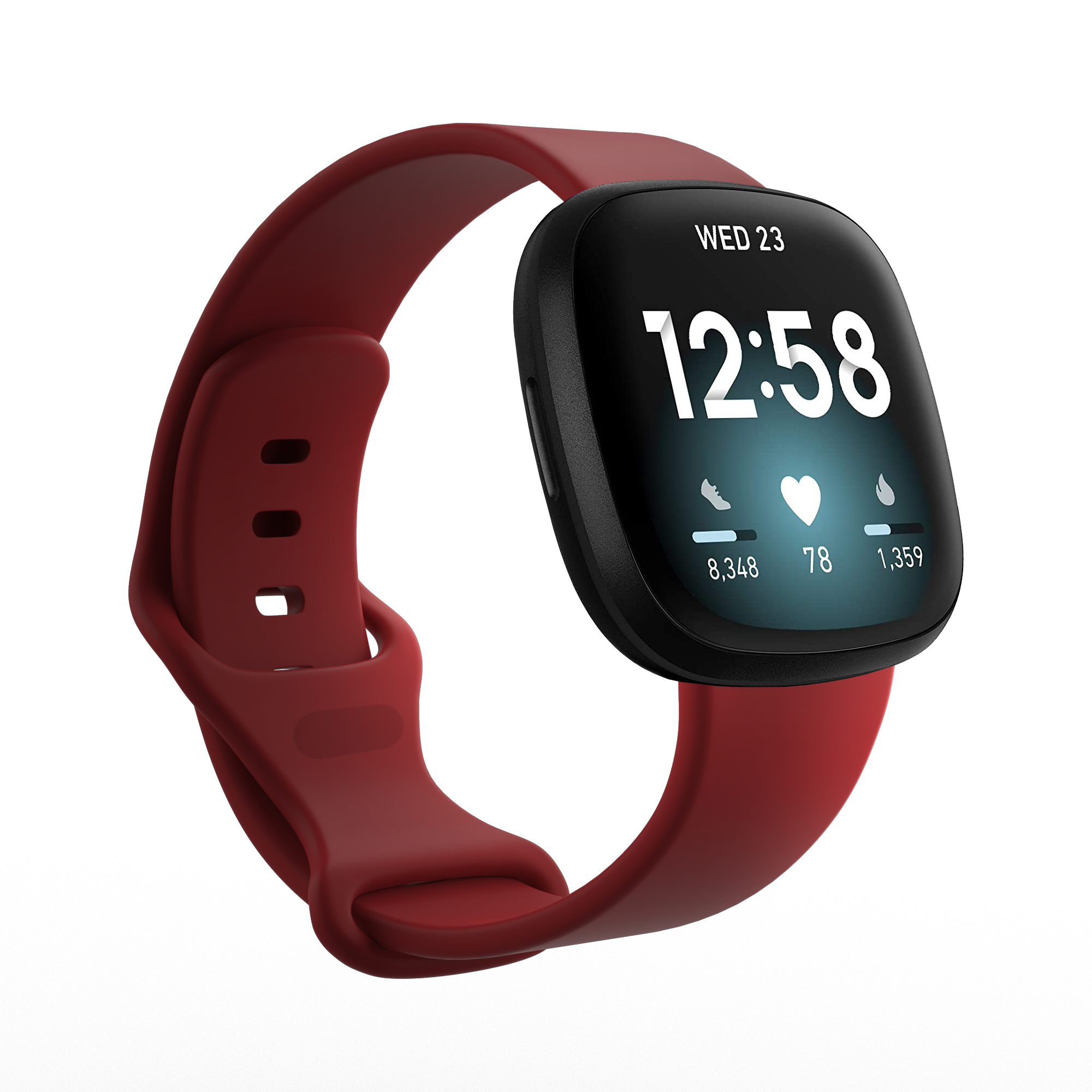 Fitbit Versa 4 / 3 / Sense Classic Bandje - Donkerrood