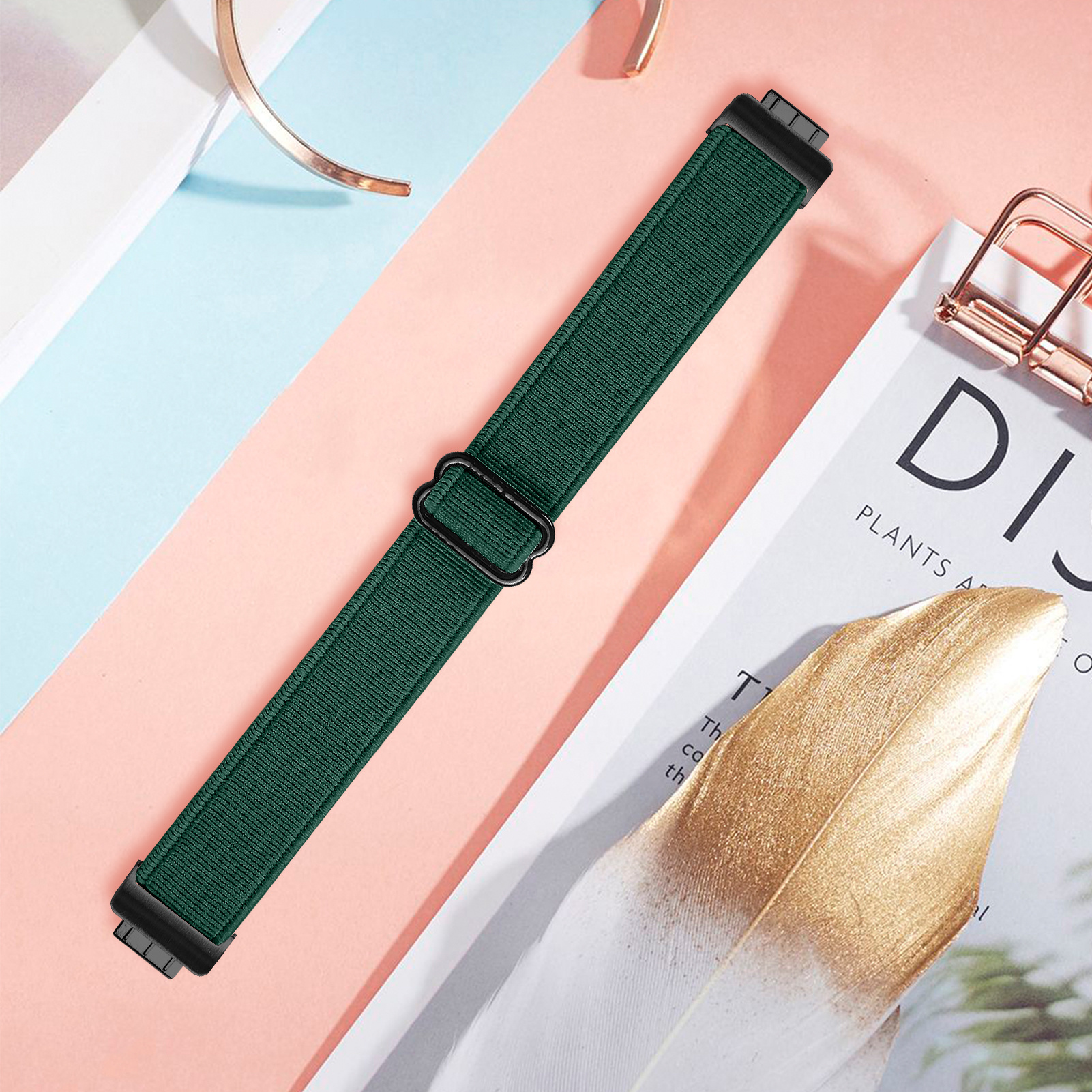 Fitbit Inspire 2 Nylon Stretch Bandje - Groen