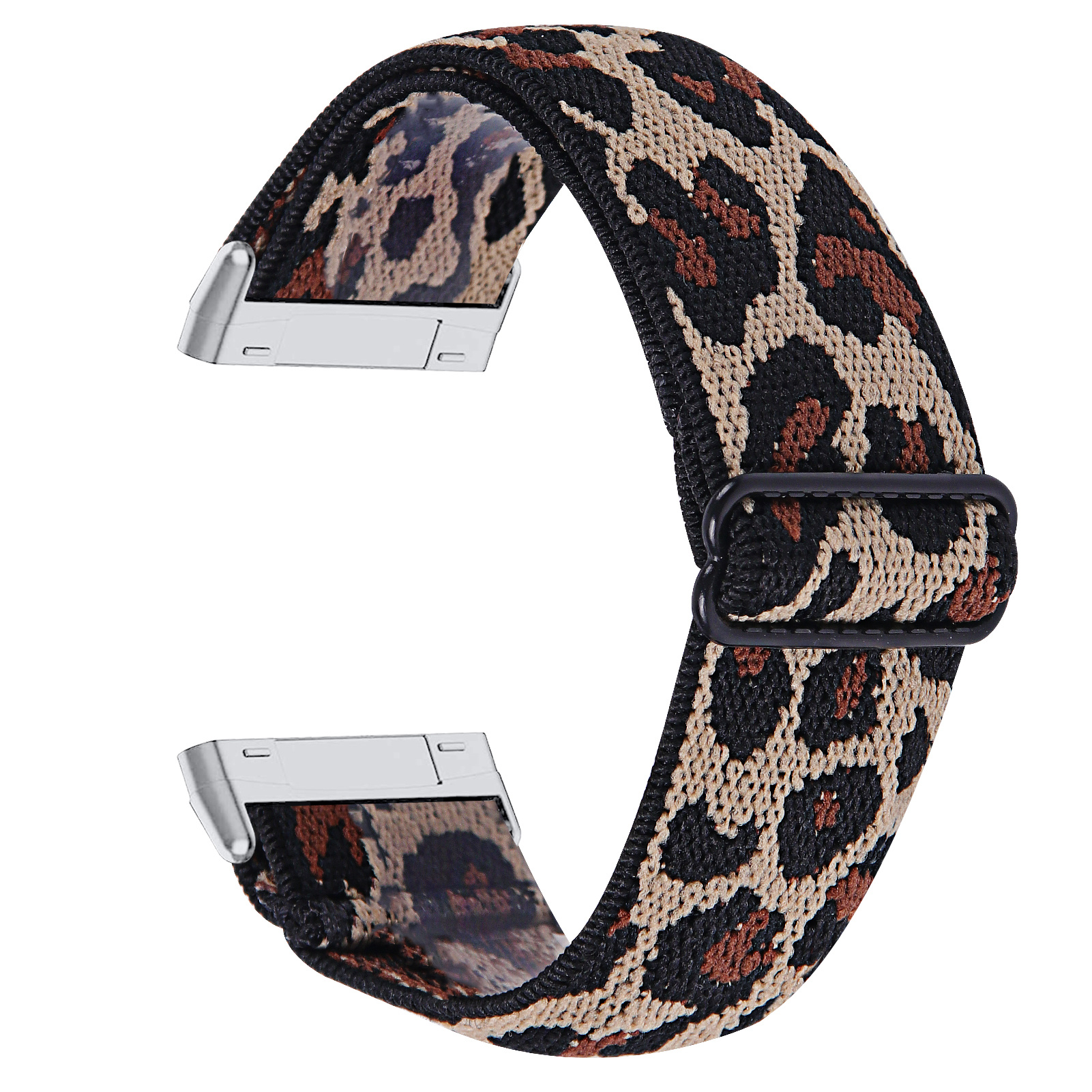 Fitbit Versa 3 / Sense Nylon Strech Bandje - Leopard