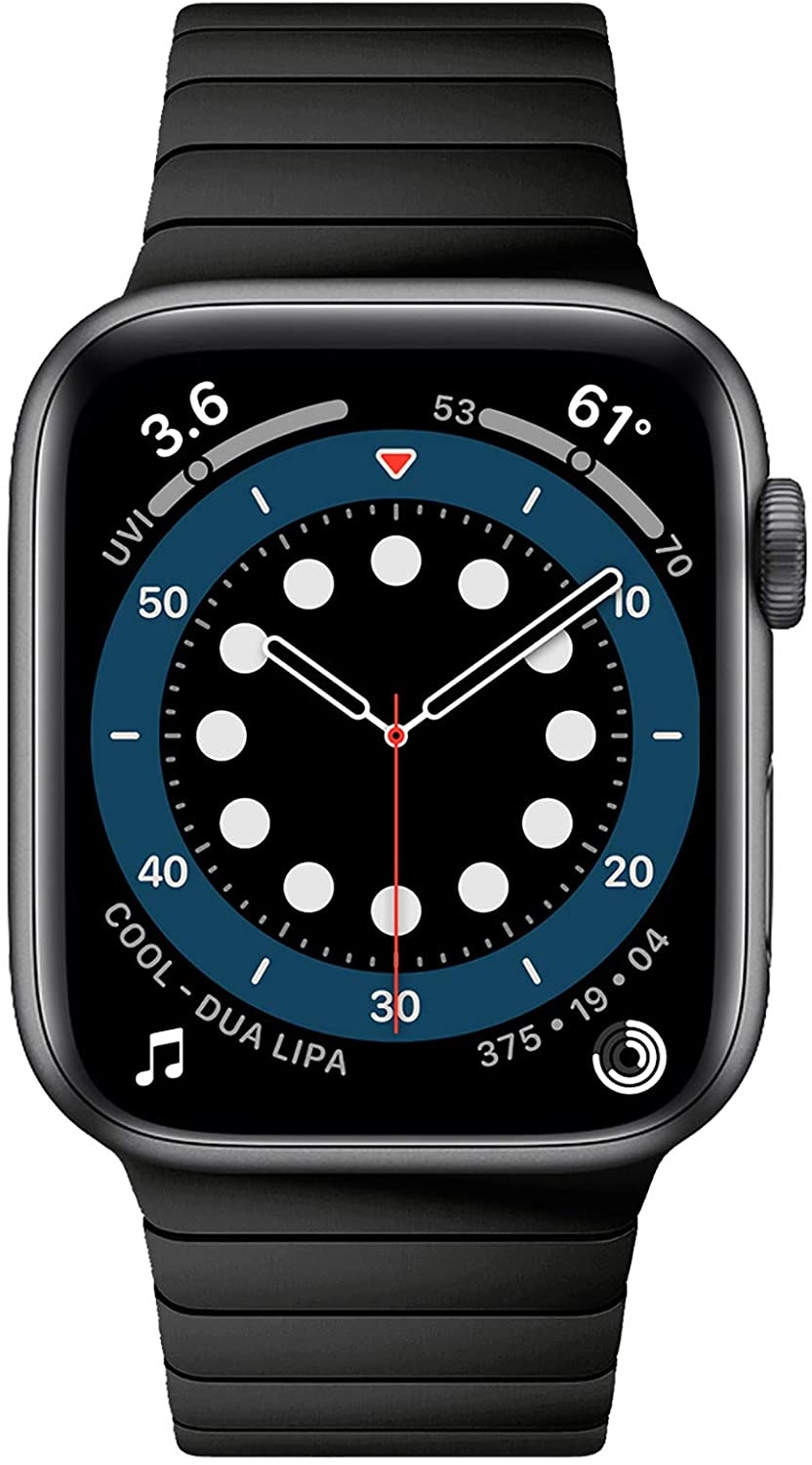 Apple Watch Stalen Schakel Band met Vlindersluiting - Zwart