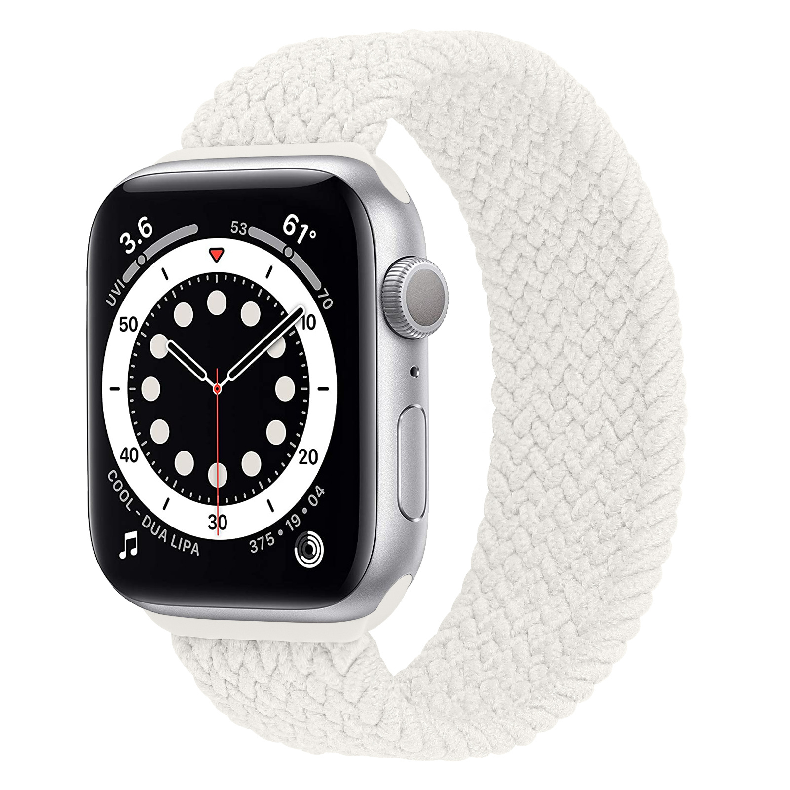 YONO Apple Watch Bandje - Gevlochten iWatch Series Solo Loop Band - Wit
