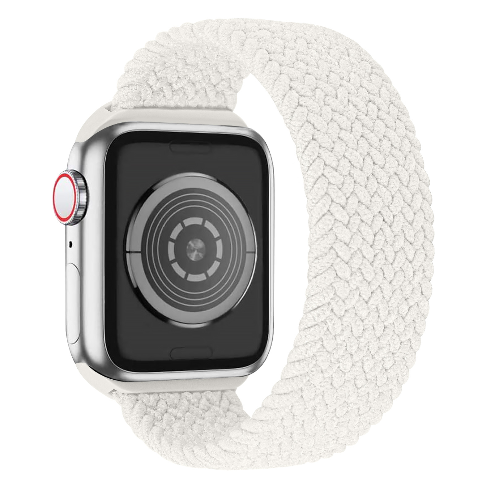 YONO Apple Watch Bandje - Gevlochten iWatch Series Solo Loop Band - Wit