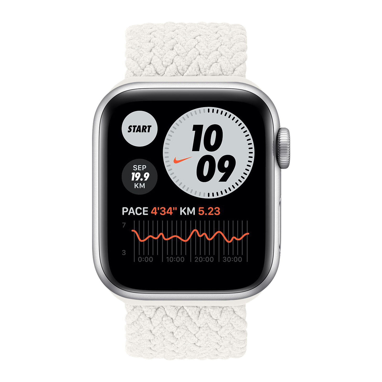 YONO Apple Watch Bandje - Gevlochten iWatch Series Solo Loop Band - Wit