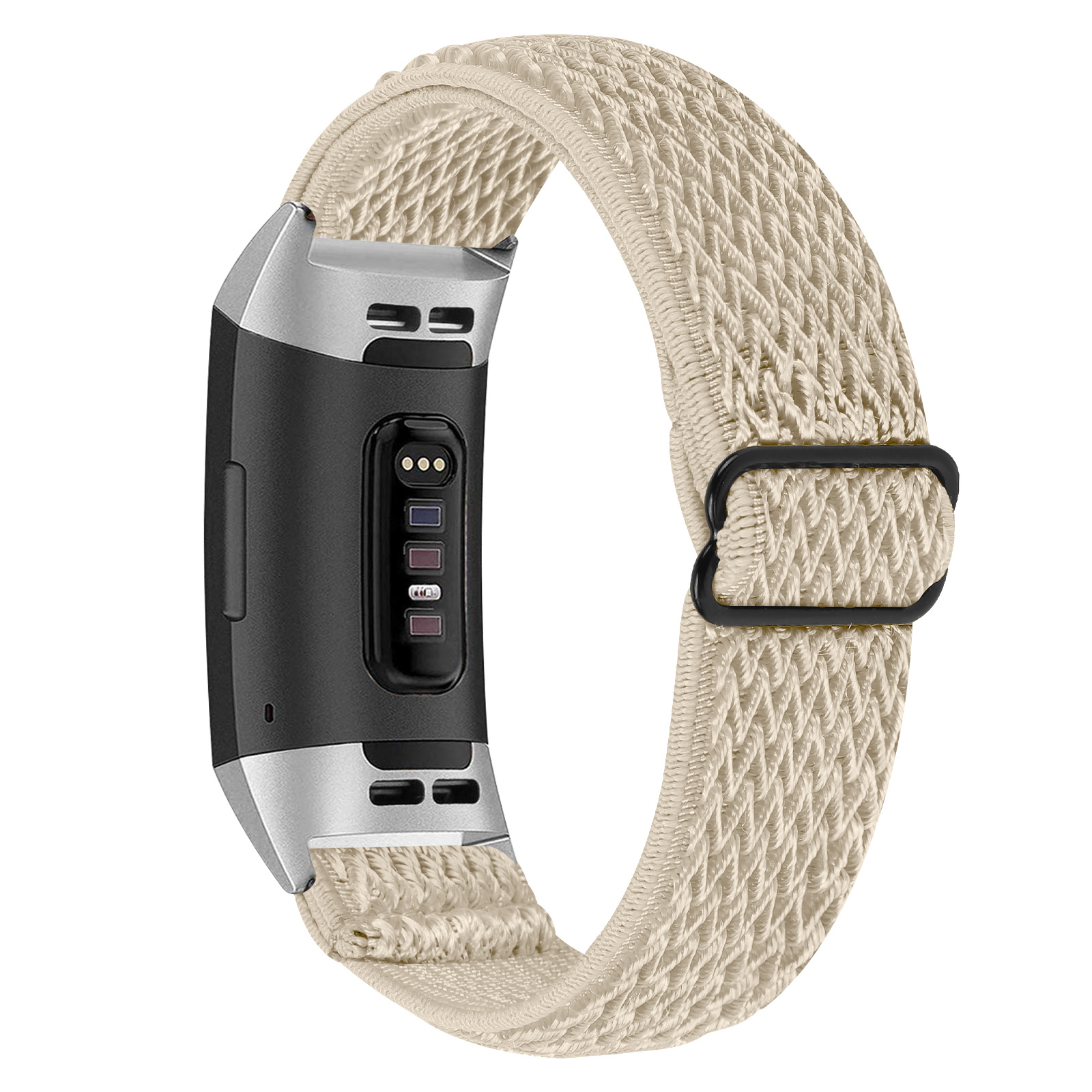 Fitbit Charge 3 / 4 Nylon Stretch Bandje - Beige